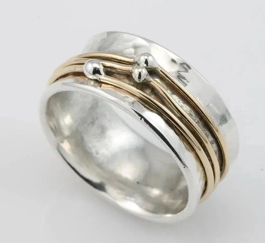 Vintage Gold and Layered Silver Ring